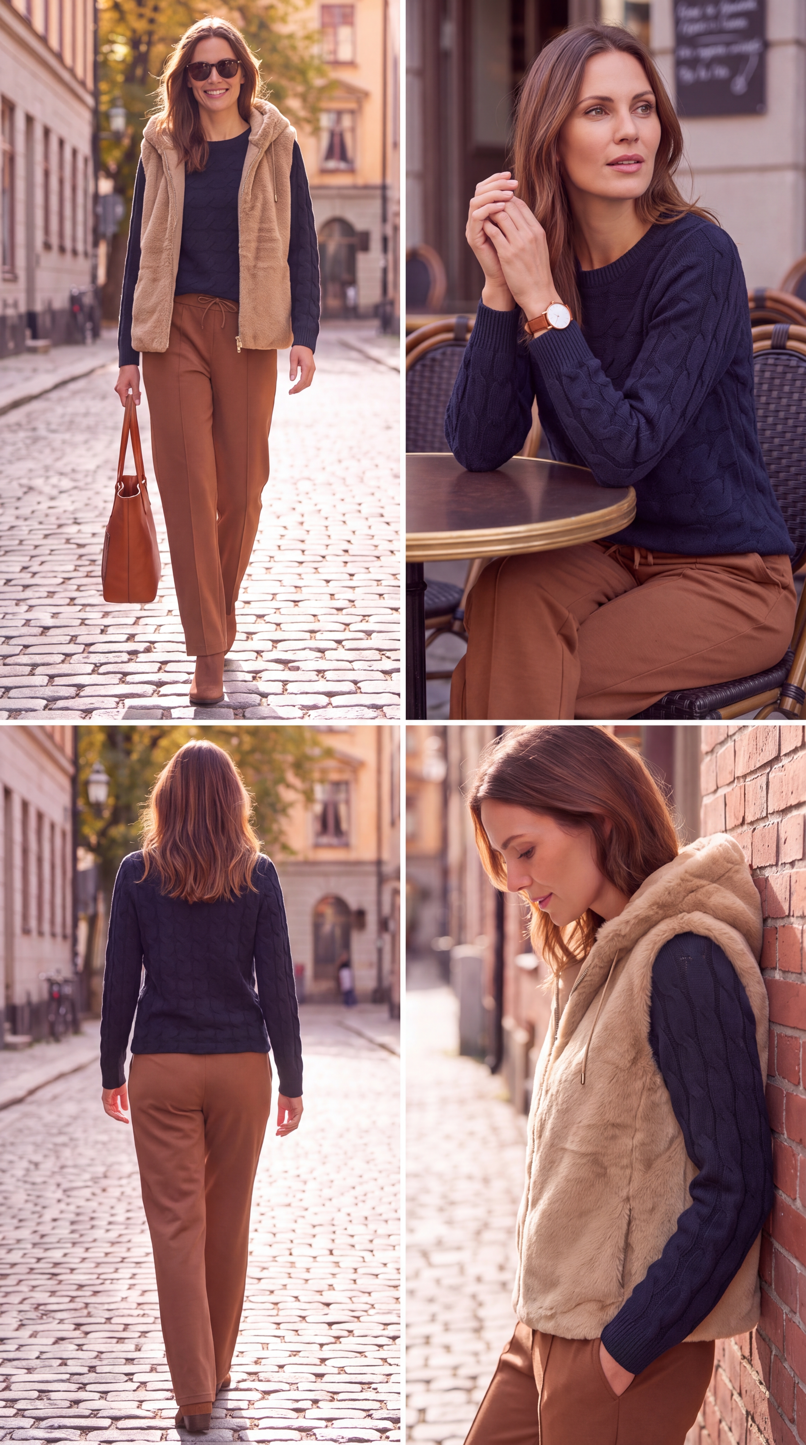 Dámsky pletený pulóver s osmičkovým vzorom BROADWAY NYC FASHION NAVY BLUE Tmavomodrý s.WEAR 1